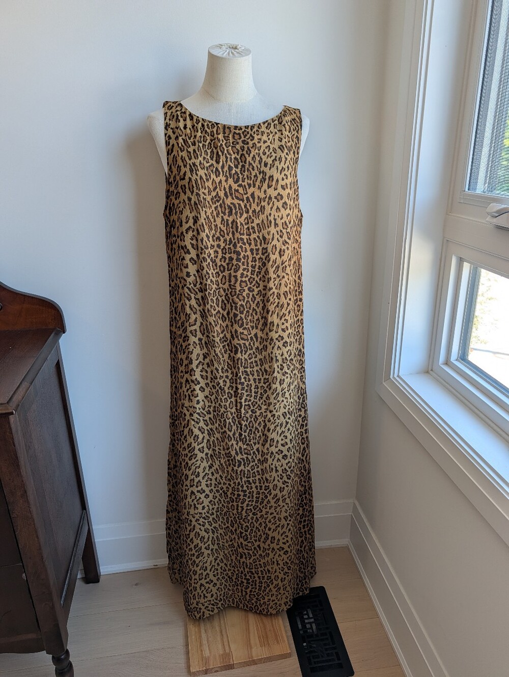 Vintage Jones New York Sport Leopard Maxi Dress Size 14